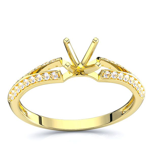 Rhode Island Pave Set Engagement Ring