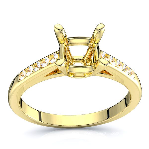 California Pave Set Engagement Ring