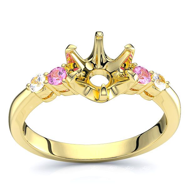 Yellow Diamond and Pink Sapphire