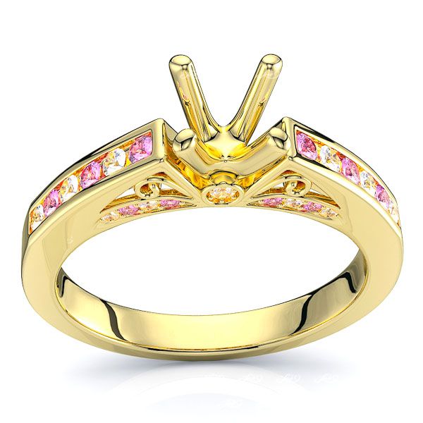 Yellow Diamond and Pink Sapphire