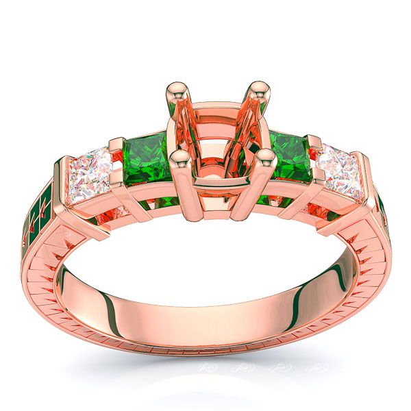 Rose Diamond and Emerald