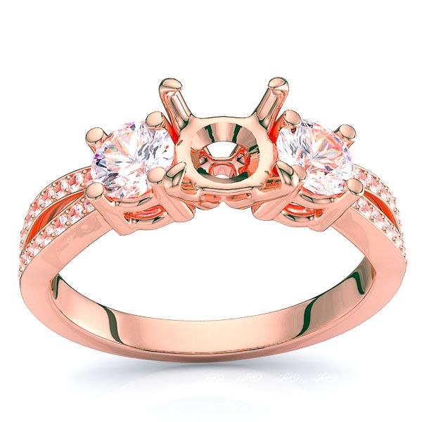 New Orleans Three Stone Engagement Ring