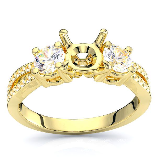 New Orleans Three Stone Engagement Ring