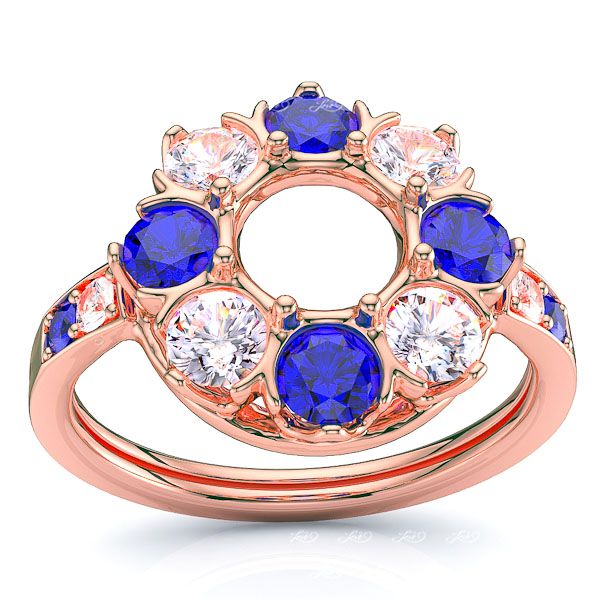 Rose Diamond and Blue Sapphire