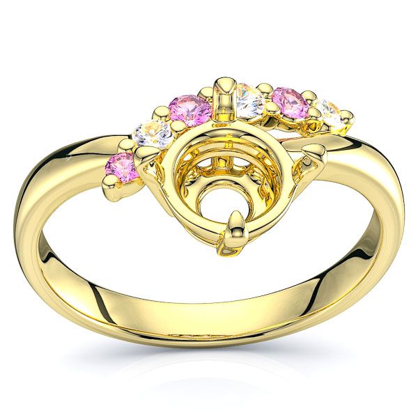 Yellow Diamond and Pink Sapphire