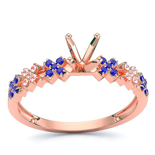 Rose Diamond and Blue Sapphire