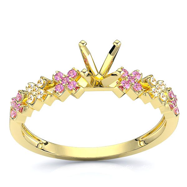 Yellow Diamond and Pink Sapphire