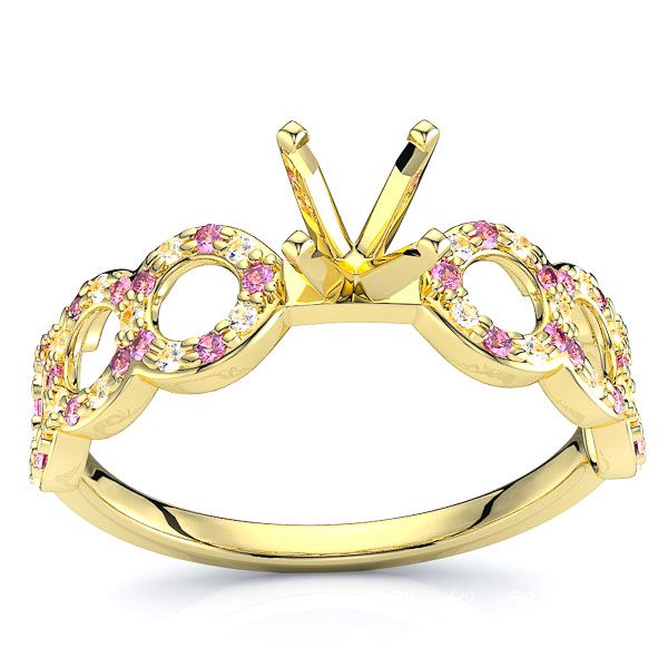 Yellow Diamond and Pink Sapphire
