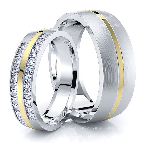 0.36 Carat Matching 7mm His and 5mm Hers Diamond Wedding Band Set