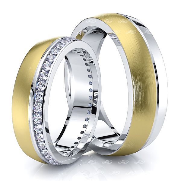 0.60 Carat 6mm Elegant Matching His and Hers Diamond Wedding Ring Set