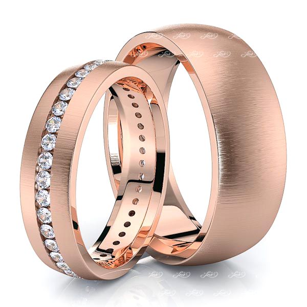 0.60 Carat Classic 7mm His and 5mm Hers Diamond Wedding Band Set