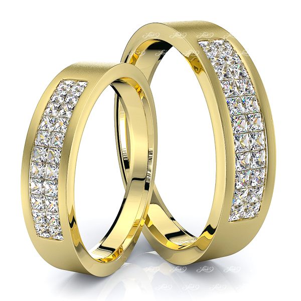 1.32 Carat 5mm Matching His and Hers Diamond Wedding Ring Set