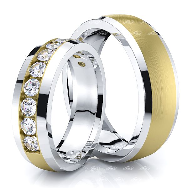 0.77 Carat 6mm Bestseller His and Hers Diamond Wedding Band Set