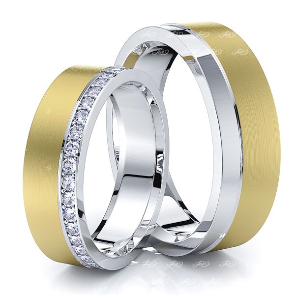 0.30 Carat 6mm Single Step His and Hers Diamond Wedding Band Set