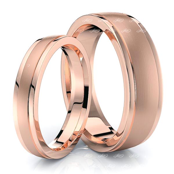Simple Classic Matching 6mm His and 4mm Hers Wedding Ring Set