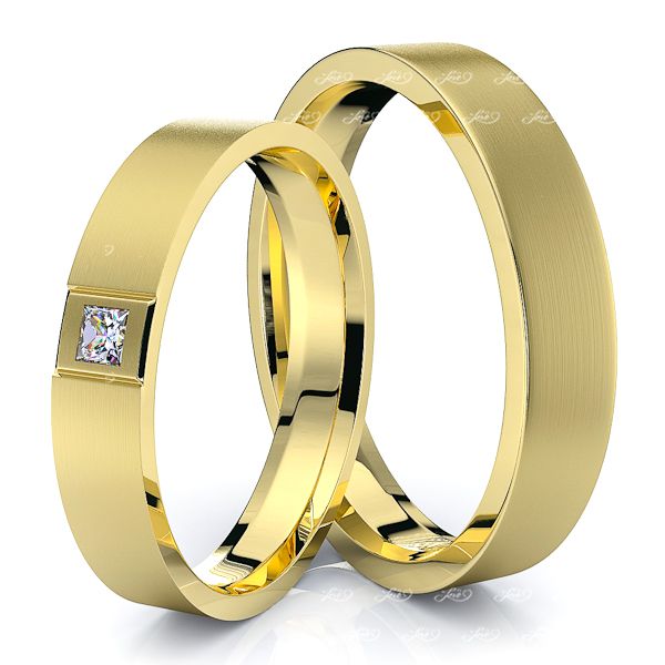 0.05 Carat 4mm Basic His and Hers Diamond Wedding Band Set
