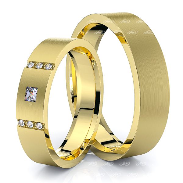 0.11 Carat 5mm Sleek Basic His and Hers Diamond Wedding Band Set