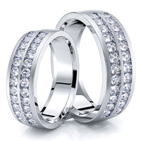 0.96 Carat Classic 6mm His and Hers Diamond Wedding Ring Set