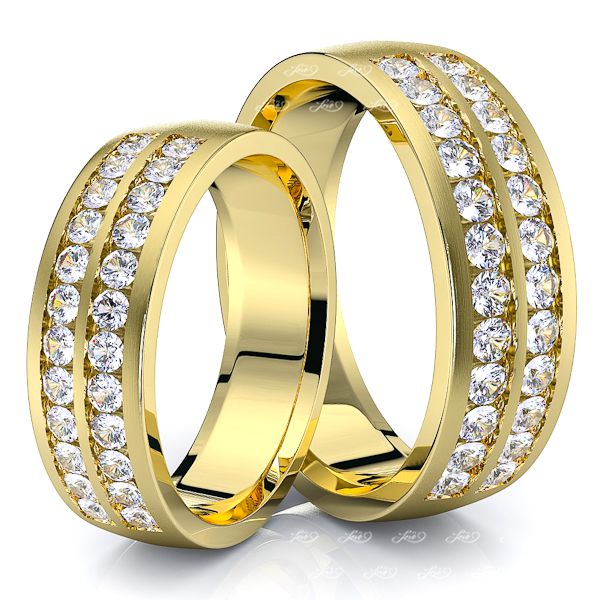 0.96 Carat Classic 6mm His and Hers Diamond Wedding Ring Set