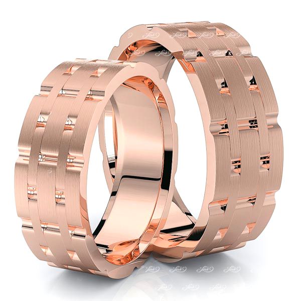 Fancy Matching 7mm His and Hers Wedding Band Set