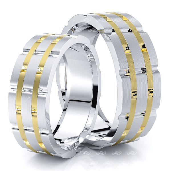 Fancy Matching 7mm His and Hers Wedding Band Set