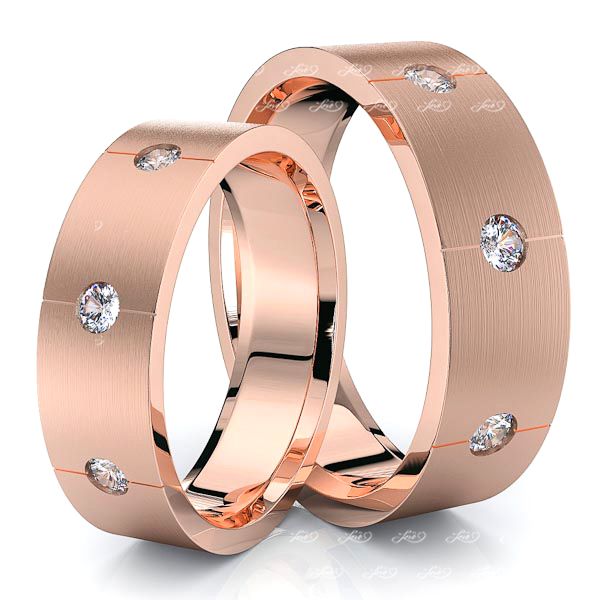 0.30 Carat 5mm His and Hers Diamond Wedding Band Set