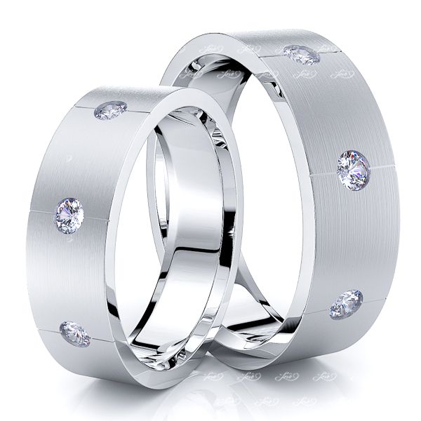 0.30 Carat 5mm His and Hers Diamond Wedding Band Set
