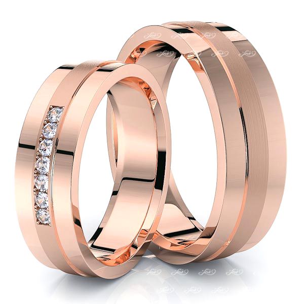 0.10 Carat Attractive 6mm His and Hers Diamond Wedding Band Set
