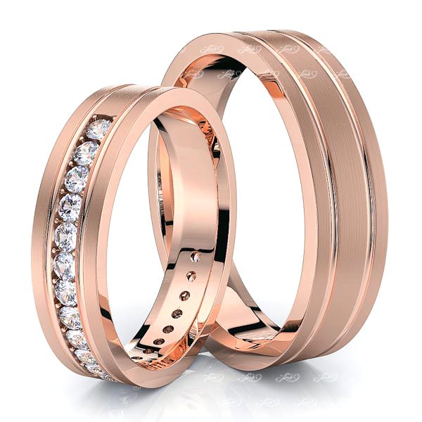 0.42 Carat Trendy Classic 5mm His and Hers Diamond Wedding Band Set