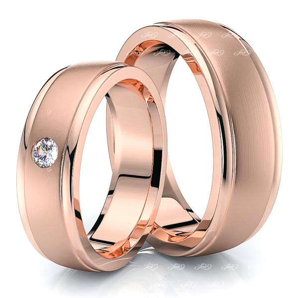 0.08 Carat Bestseller Classic 6mm His and Hers Diamond Wedding Band Set