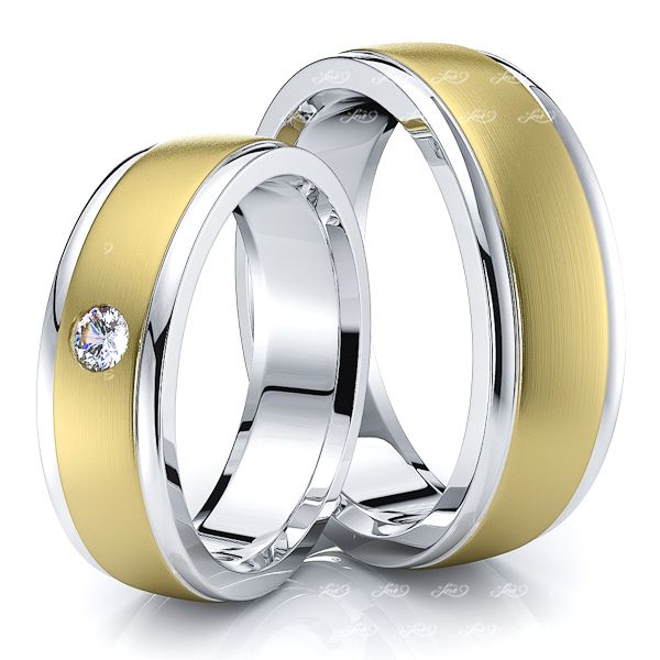 0.08 Carat Bestseller Classic 6mm His and Hers Diamond Wedding Band Set
