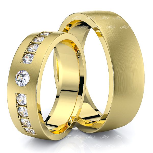 0.40 Carat Timeless Design 6mm His and Hers Diamond Wedding Ring Set