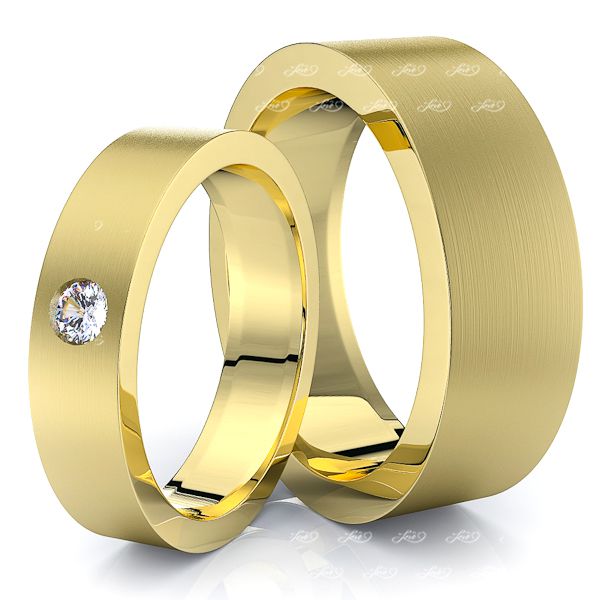 0.10 Carat Exquisite Classic 7mm His and 5mm Hers Diamond Wedding Band Set