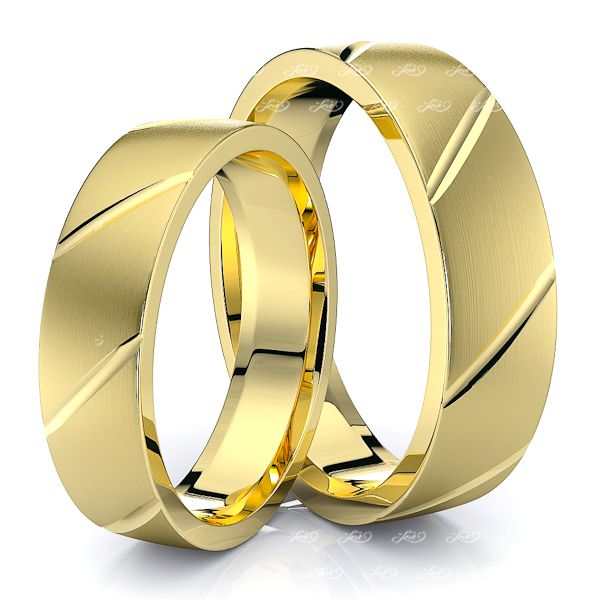 Popular Contemporary Matching 5mm His and Hers Wedding Band Set