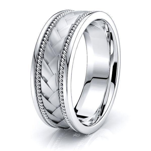 Zachary Hand Woven Mens Wedding Band