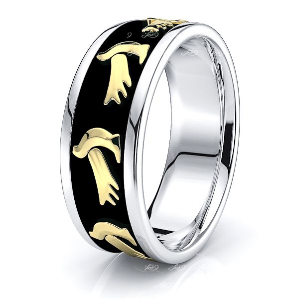 Milo Dove Motif Religious Mens Wedding Band