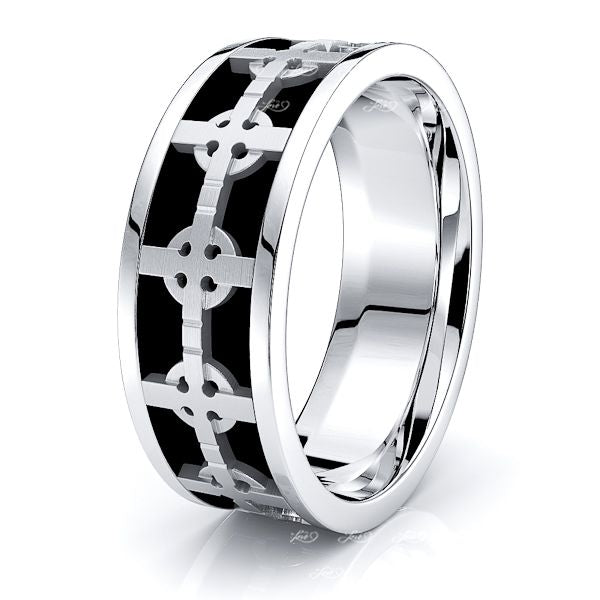 Ezekiel Celtic Cross Mens Wedding Band