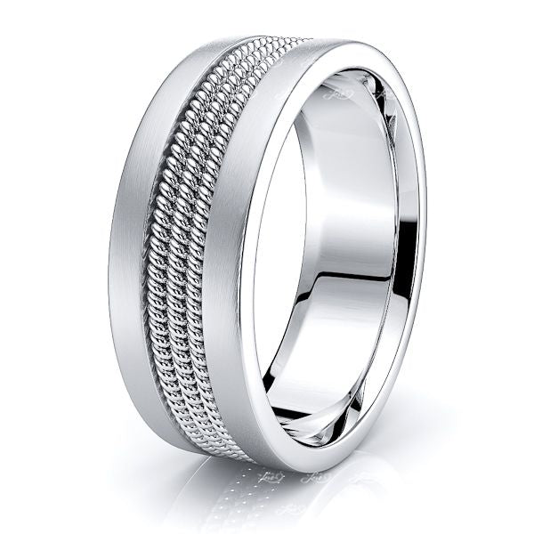 Desmond Hand Woven Mens Wedding Band