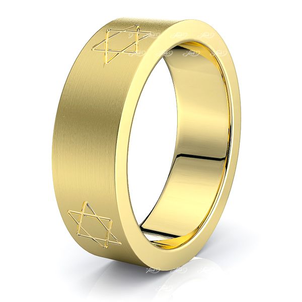 Ambrose Solid 7mm Star Mens Wedding Ring