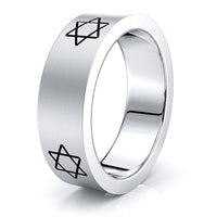 Quinn Solid 7mm Star Mens Wedding Band