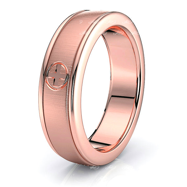 Vaughn Solid 6mm Cross Mens Wedding Band