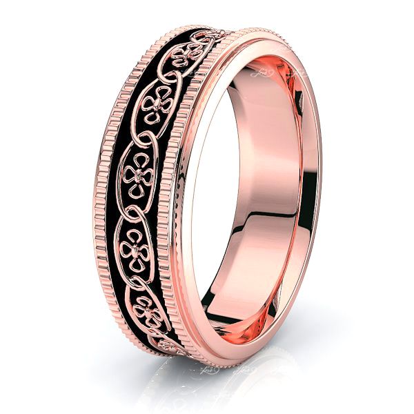 Arian Floral Mens Celtic Wedding Band