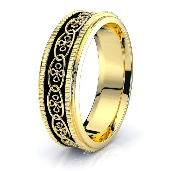 Arian Floral Mens Celtic Wedding Band