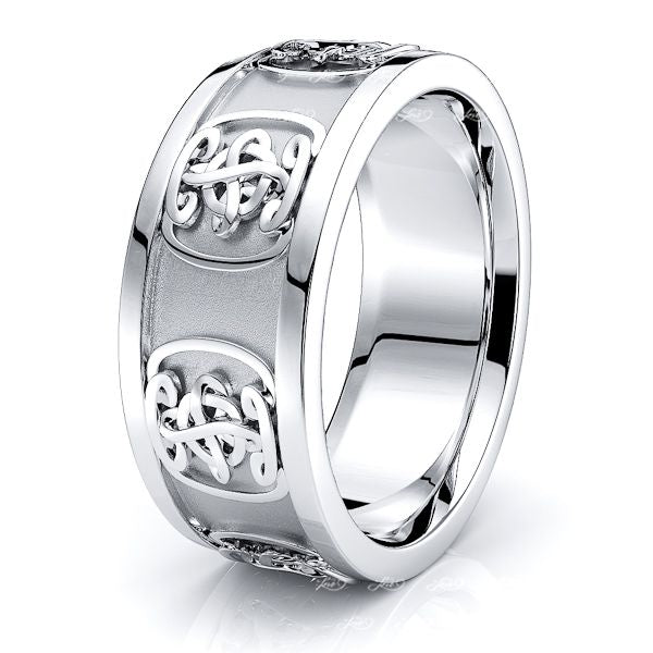 Aislin Celtic Symbol Mens Wedding Band