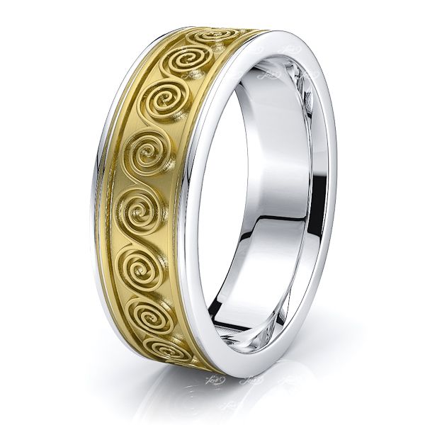 Seren Celtic Knot Mens Wedding Ring