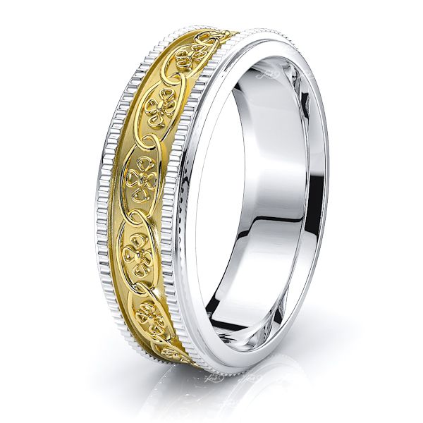 Adele Floral Mens Celtic Wedding Ring
