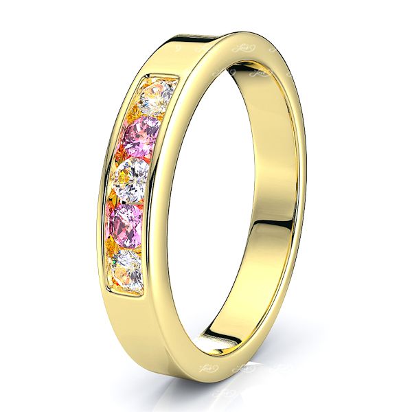 Yellow Diamond and Pink Sapphire