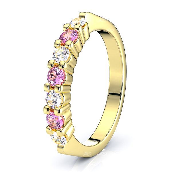 Yellow Diamond and Pink Sapphire