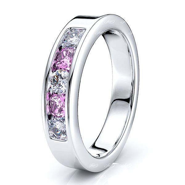 White Diamond and Pink Sapphire