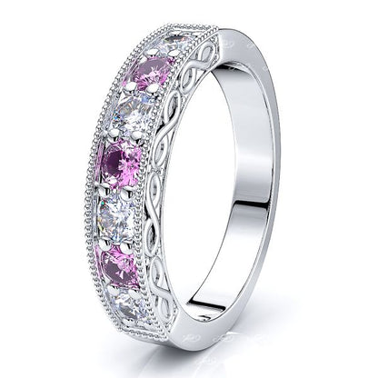 White Diamond and Pink Sapphire